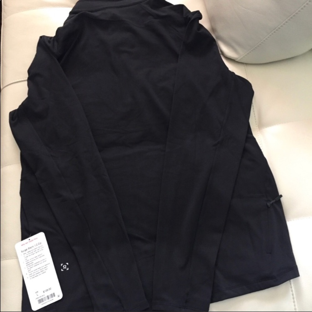 NWT BLACK LULULEMON SURGE WARM 1/2 ZIP - Small - Picture 6 of 7